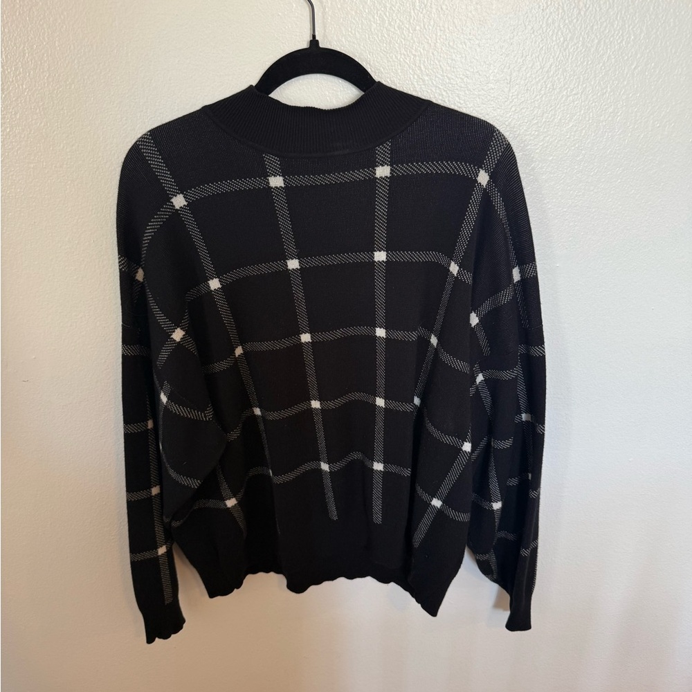 Mock Neck Patterned Sweater